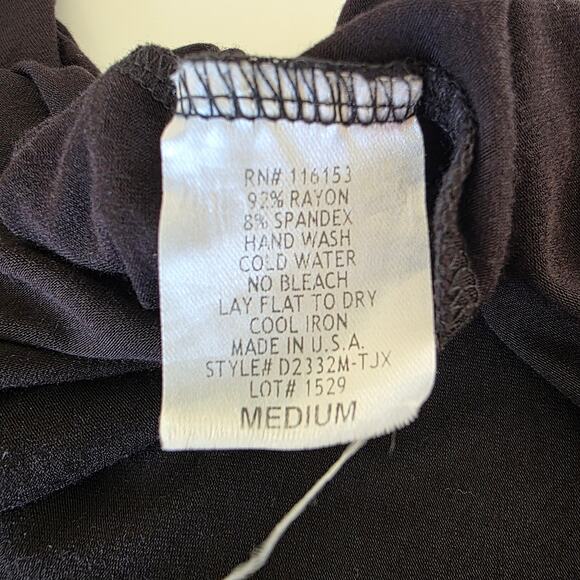 Thyme & Honey Black Sleeveless Midi Dress Womens M Flowy Rayon Spandex Made USA - Picture 10 of 10